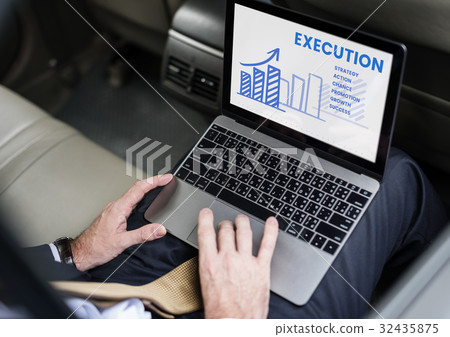 Hands working on laptop network graphic overlay Hands working on laptop network graphic overlay 32435875