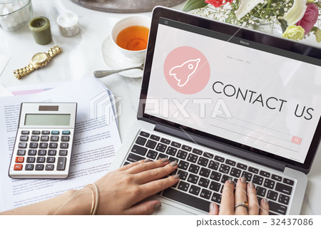 Contact Helpdesk Customer Service Spaceship Graphic Concept Contact Helpdesk Customer Service Spaceship Graphic Concept 32437086