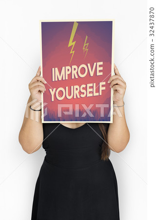 People holding aspiration word quote banner board People holding aspiration word quote banner board 32437870