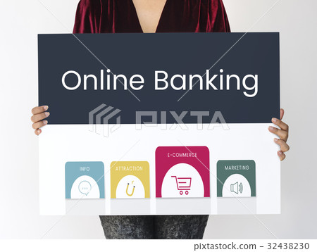 Hands holding network graphic overlay billboard Hands holding network graphic overlay billboard 32438230