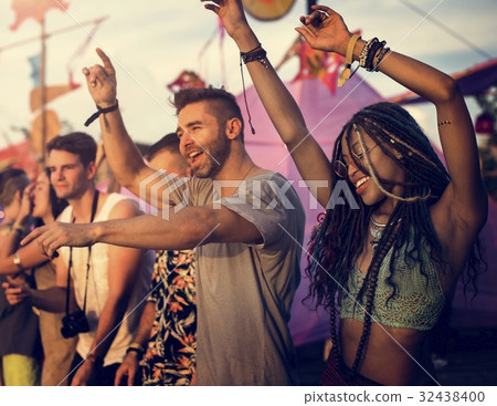 People Enjoying Live Music Concert Festival 32438400