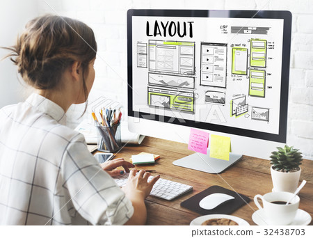 Website development layout sketch drawing 32438703