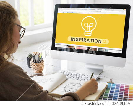Woman working on computer network graphic overlay Woman working on computer network graphic overlay 32439309