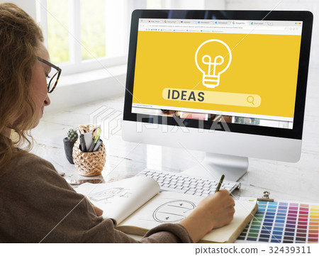 Illustration of creativity ideas light bulb Illustration of creativity ideas light bulb 32439311