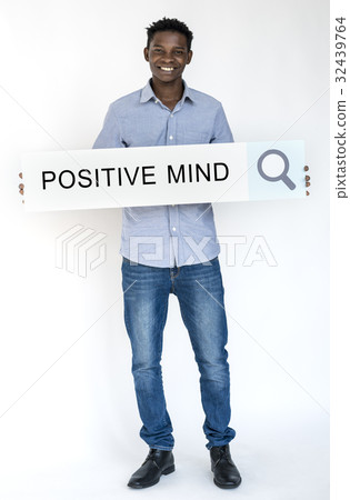 Man holding banner network graphic overlay Man holding banner network graphic overlay 32439764