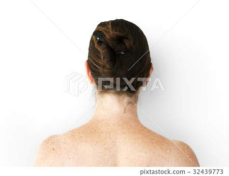 Caucasian Woman in a Back View Caucasian Woman in a Back View 32439773