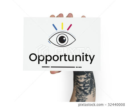 Hand holding banner network graphic overlay 32440008