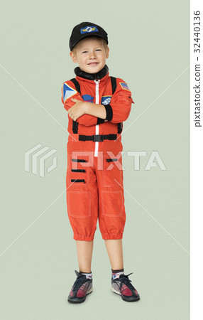 Little boy with astronaut dream job smiling 32440136