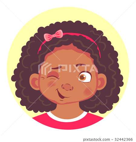 Set of african girls emotions Set of african girls emotions 32442366