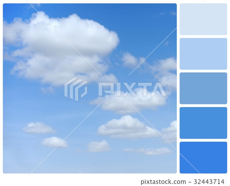 Blue sky with palette color swatches Blue sky with palette color swatches 32443714
