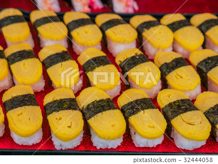 Tamago Egg sushi, Japanese cuisine Tamago Egg sushi, Japanese cuisine 32444058