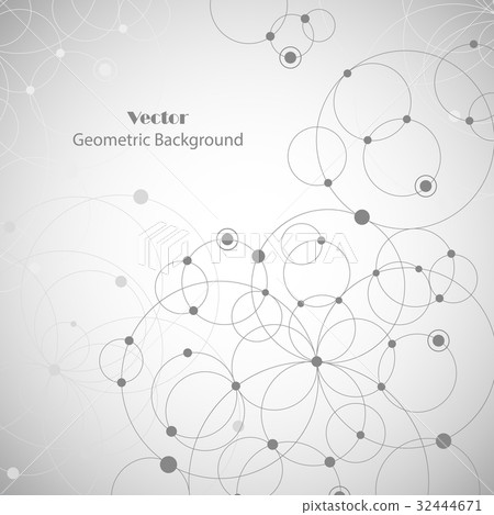 Geometric pattern with connected circles and dots. Geometric pattern with connected circles and dots. 32444671
