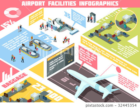 Airport Isometric Infographics 32445354