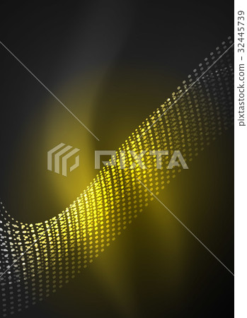 Glowing wave created with particles on dark color 32445739
