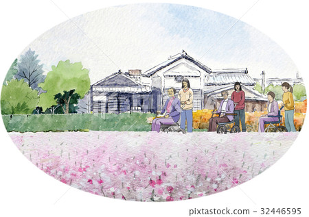 輪椅陳年設施走在宇宙家庭公園風景Universal Manner Barrier Value 32446595