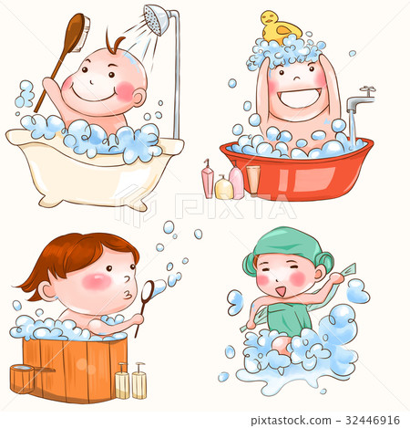 Bathing doll illustration 32446916