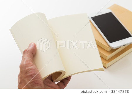 A smartphone and a book 32447878
