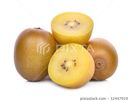 whole and half of yellow or gold kiwi fruit whole and half of yellow or gold kiwi fruit 32447919
