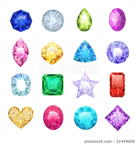 Gem Realistic Icon Set Gem Realistic Icon Set 32449008