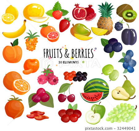 Fruits  Berries Composition Background Poster  32449041