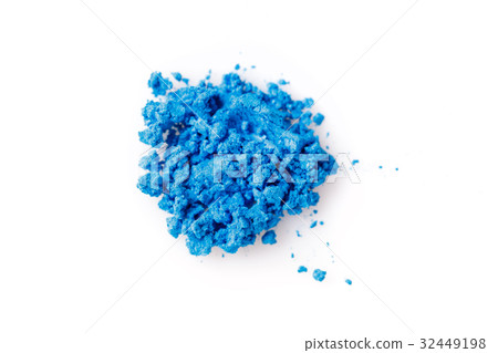 Crushed blue eye shadow isolated on white 32449198