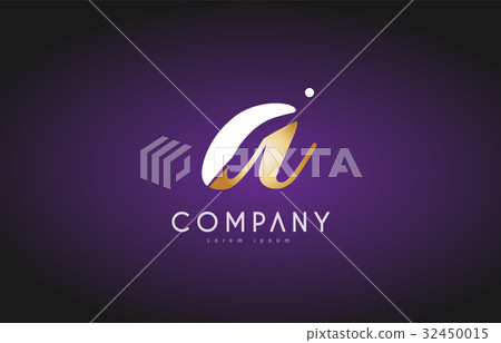 A alphabet letter gold golden logo icon design - Stock Illustration ...