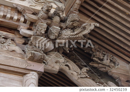 Shinshu Shiojiri Shrine Kita Kumai神社雕塑組的主要神社Shiomi Shogen Shumi的Osumi Shinku（長野Takara） 32450239