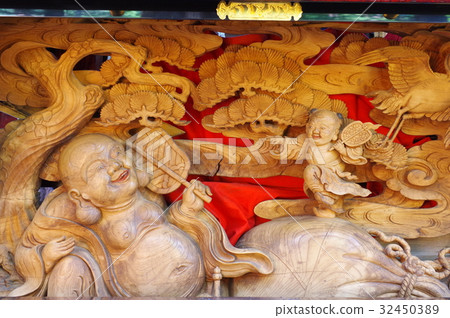 Cultural assets of Shinshu Matsumoto Stage of Festival of Susumi Kinzu Shrine Sculpture of the Stage of Fujii Town The stage of the Tachikawa Statue (mountain car) is the treasure of Nagano Prefecture 32450389