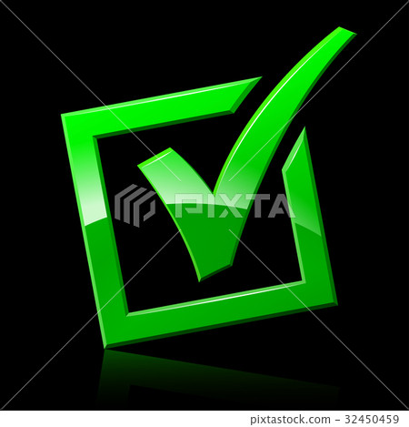 green checkmark on black background green checkmark on black background 32450459