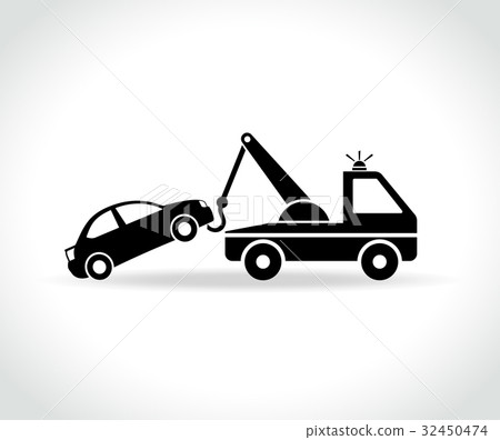 tow truck icon on white background 32450474