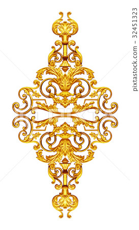 Ornament elements, vintage gold floral designs 32451323