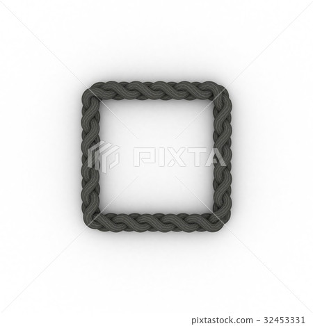 Braided frame in form of square. Isolated on white Braided frame in form of square. Isolated on white 32453331