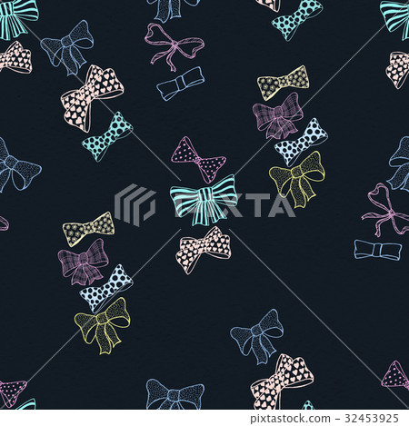 Seamless pattern with skerchy bows Seamless pattern with skerchy bows 32453925