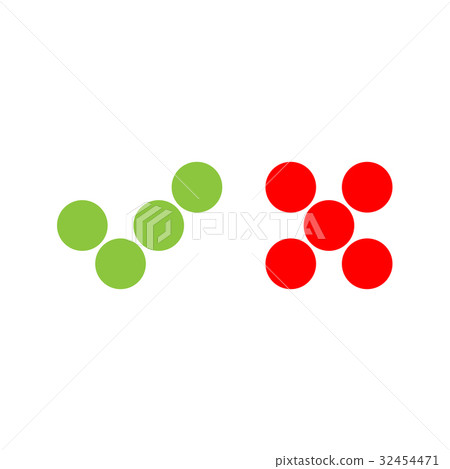 Check mark icons of dots. Green tick and red cross Check mark icons of dots. Green tick and red cross 32454471