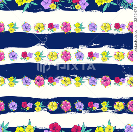 Exotic colorful flowers on a white-blue background Exotic colorful flowers on a white-blue background 32454754
