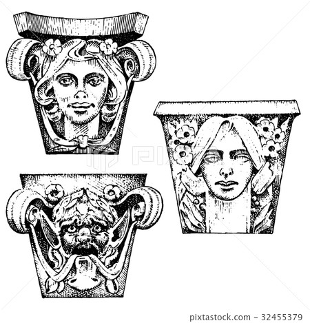 Detail ancient classic building. architectural Detail ancient classic building. architectural 32455379