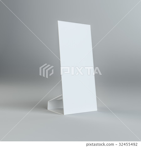 Blank paper table card on on grey background 32455492