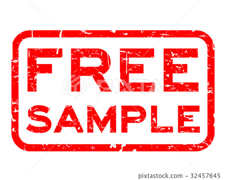 Grunge red free sample square rubber seal stamp - Stock Illustration ...