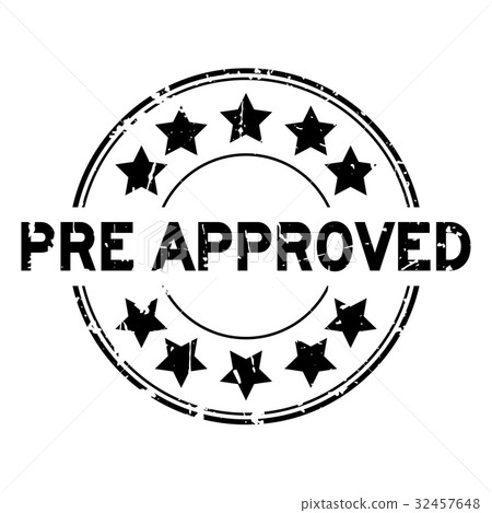 Grunge black pre approved round rubber seal stamp 32457648