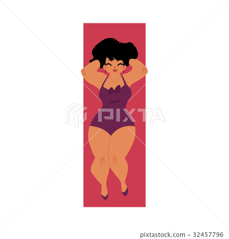 Plump, plus size Caucasian curvy woman, girl in Plump, plus size Caucasian curvy woman, girl in 32457796