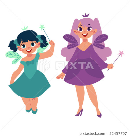 Vector fairy cute girl set illustration isolated Vector fairy cute girl set illustration isolated 32457797