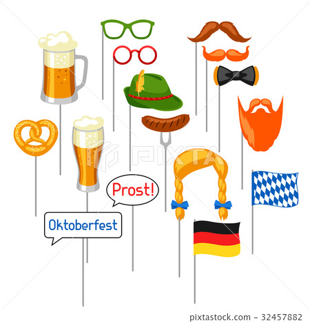 Set of Oktoberfest photo booth props. Accessories Set of Oktoberfest photo booth props. Accessories 32457882