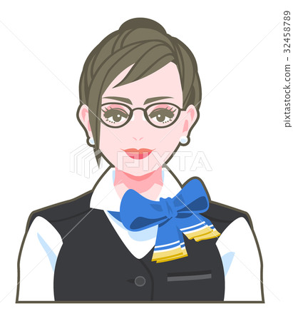 統一穿制服的OL矢量 32458789