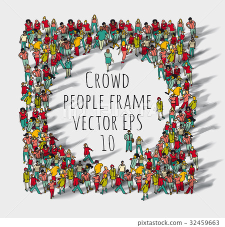 Crowd big group people frame. Crowd big group people frame. 32459663