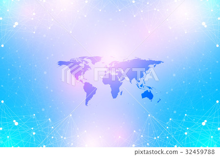 Political World Map with global technology Political World Map with global technology 32459788