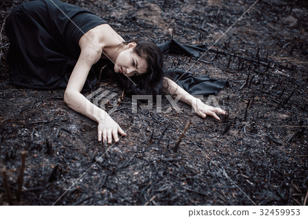People and dying nature. Ecology concept People and dying nature. Ecology concept 32459953