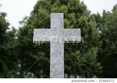 gravestone, stone cross on cemetery -graveyard gravestone, stone cross on cemetery -graveyard 32460372
