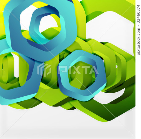 Overlapping hexagons design background 32460374