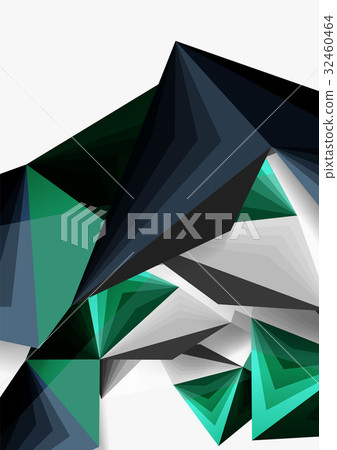 Vector low poly style 3d triangle line Vector low poly style 3d triangle line 32460464