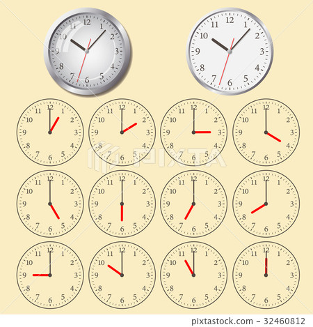 Clock flat icon. World time concept. 32460812